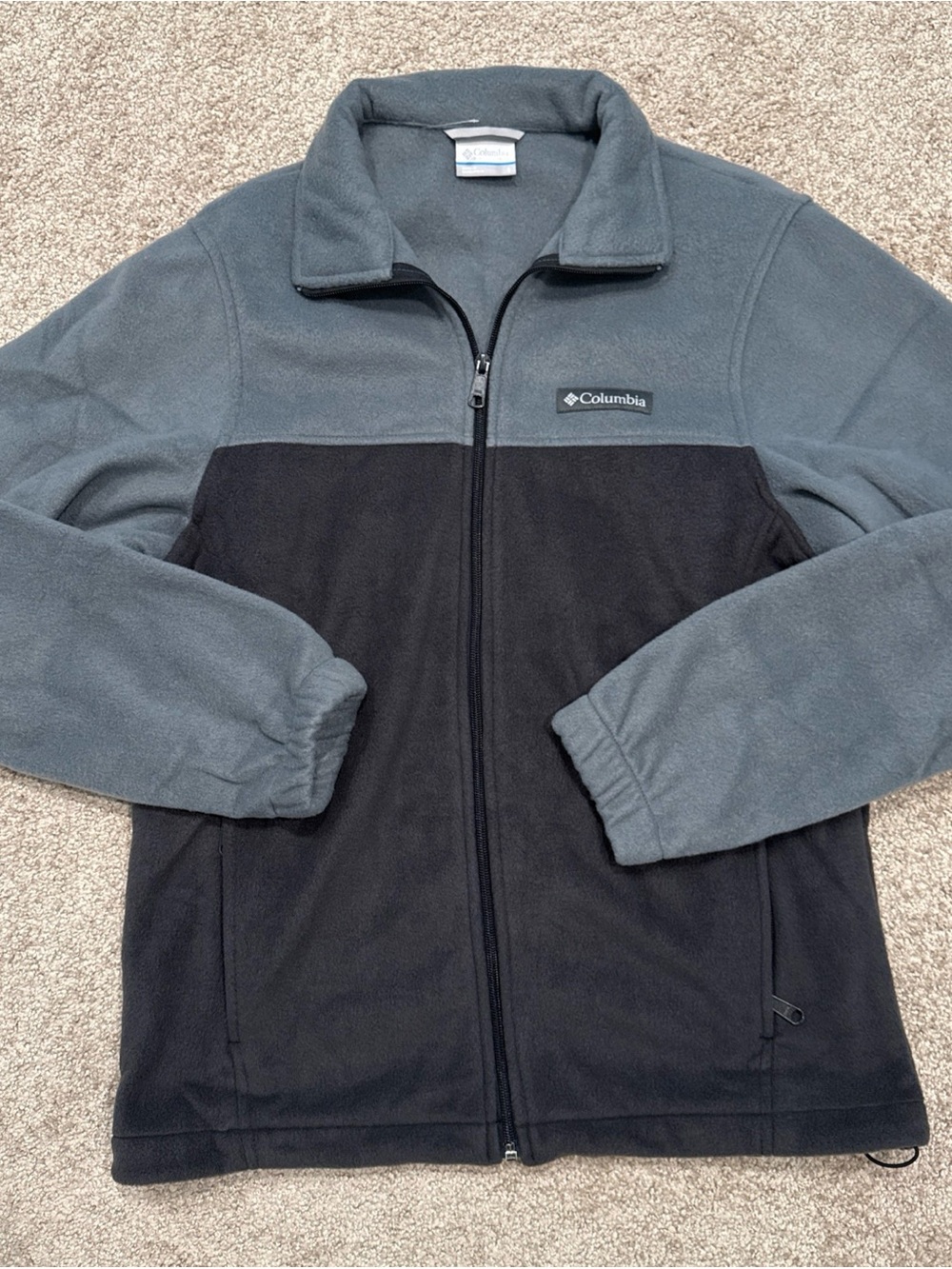Men’s Size Small Columbia Full Zip Fleece Sweatshirt Jacket Gray